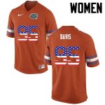 Women's Florida Gators #95 Keivonnis Davis NCAA Nike Orange USA Flag Fashion Authentic Stitched College Football Jersey XOQ1362OL